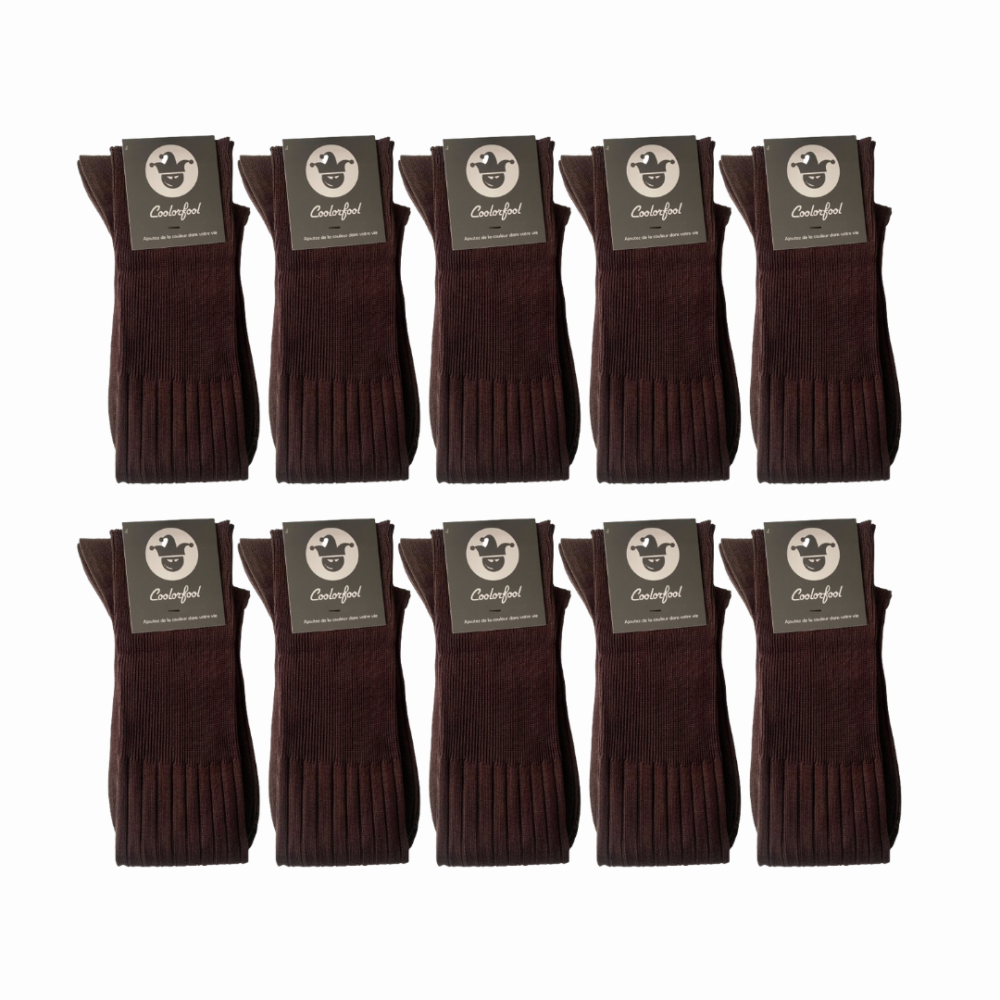 Mi-bas 100% fil d’Écosse – Pack Marron – Image 2