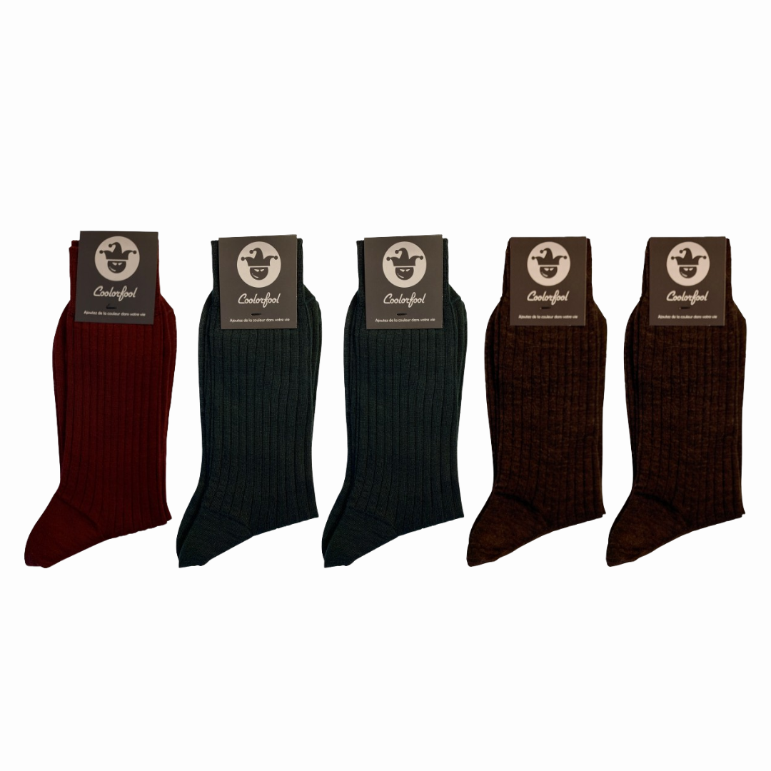 chaussettes de luxe fil d'écosse Coolorfool en 20 couleurs tendances